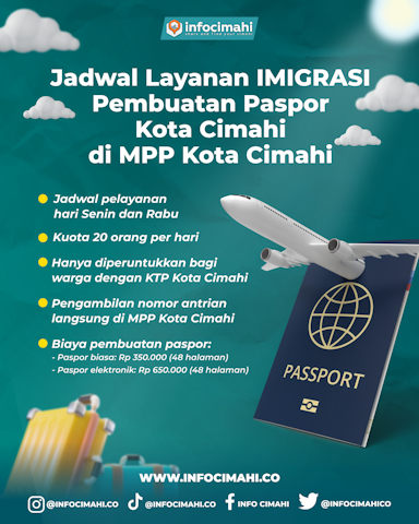 Jadwal Layanan IMIGRASI Pembuatan Paspor Kota Cimahi di MPP Kota Cimahi